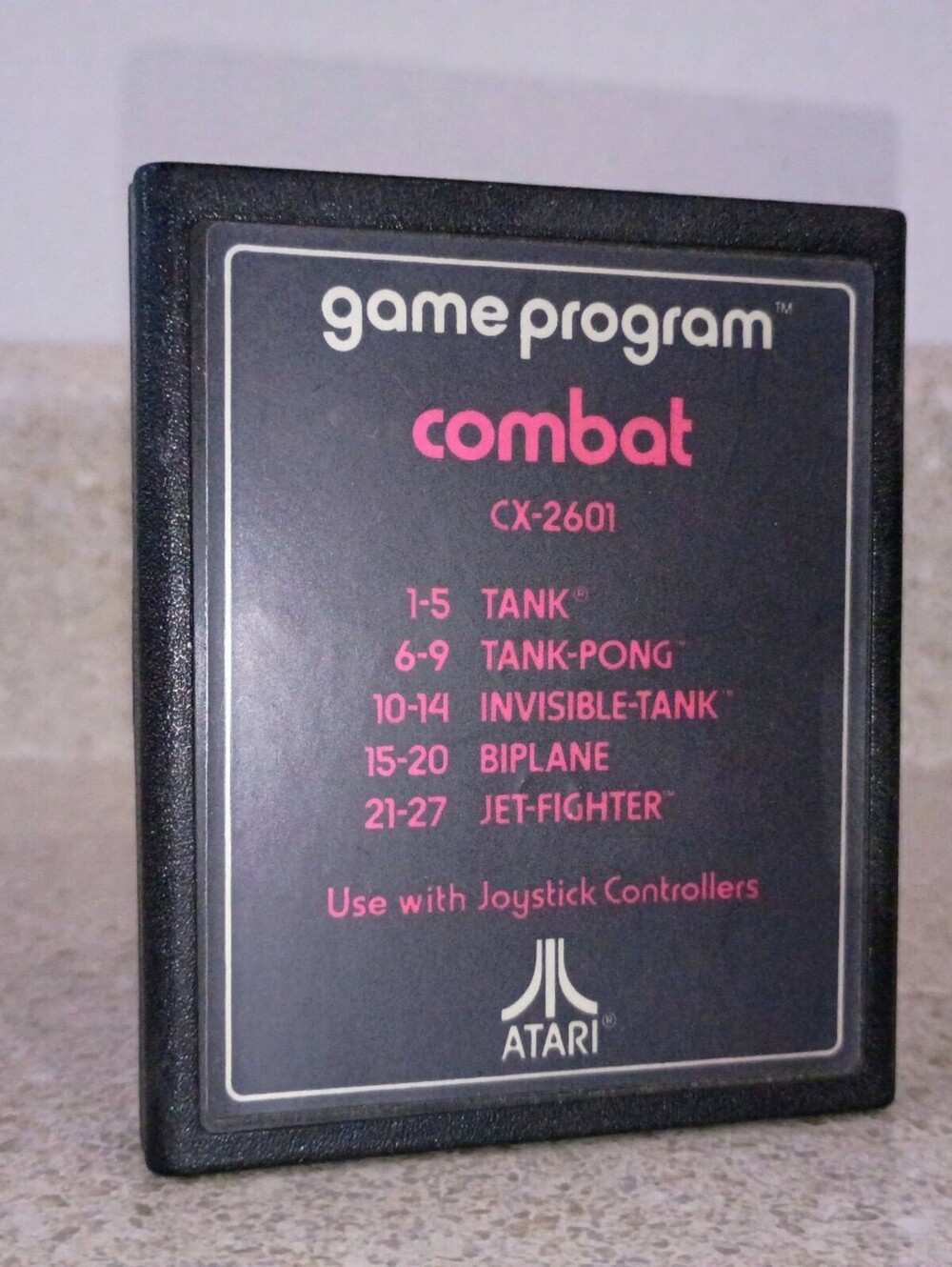 Atari 2600 Combat CX2601 Video Game Cartridge Black Label